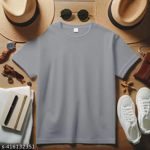 Mens Navy Grindled T-Shirt